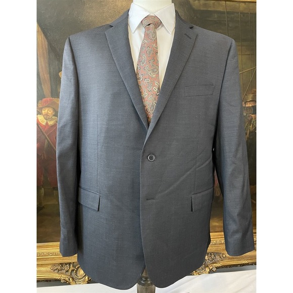 Joseph Abboud‎ JOE 48R Slim Fit Super 120's Charcoal Micro Birdseye 2Btn Blazer